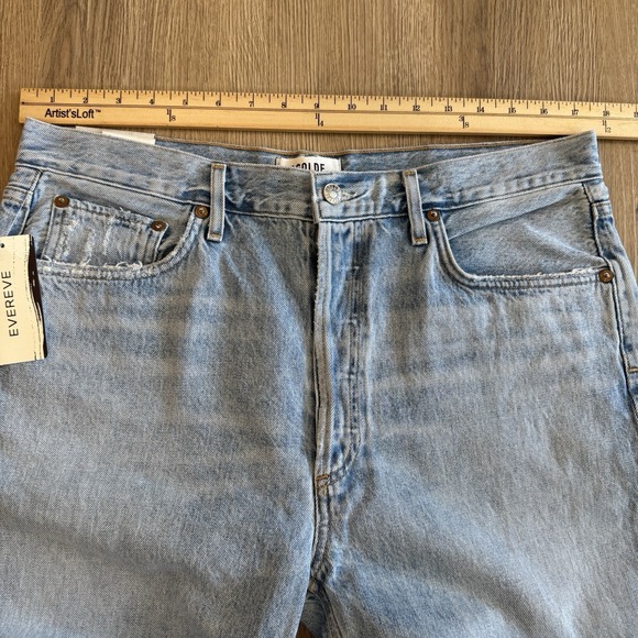 AGOLDE Riley High Rise Straight Crop Leg Denim Jeans Button Fly Size 32 NWT - Picture 5 of 12